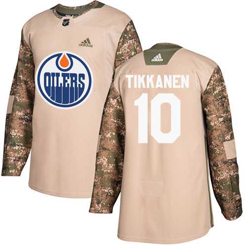 Men's Adidas Edmonton Oilers #10 Esa Tikkanen Camo Authentic 2017 Veterans Day Stitched NHL Jersey