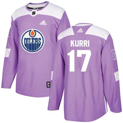 Men's Adidas Edmonton Oilers #17 Jari Kurri Purple Authentic Fights Cancer Stitched NHL