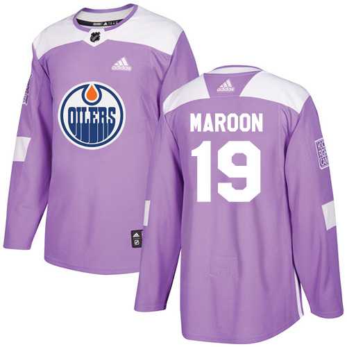 Men's Adidas Edmonton Oilers #19 Patrick Maroon Purple Authentic Fights Cancer Stitched NHL