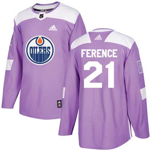 Men's Adidas Edmonton Oilers #21 Andrew Ference Purple Authentic Fights Cancer Stitched NHL