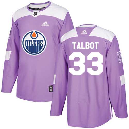 Men's Adidas Edmonton Oilers #33 Cam Talbot Purple Authentic Fights Cancer Stitched NHL