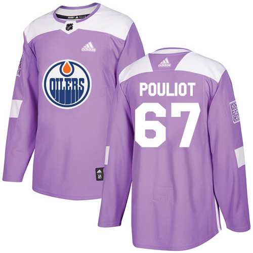 Men's Adidas Edmonton Oilers #67 Benoit Pouliot Purple Authentic Fights Cancer Stitched NHL