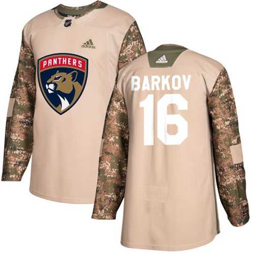 Men's Adidas Florida Panthers #16 Aleksander Barkov Camo Authentic 2017 Veterans Day Stitched NHL Jersey