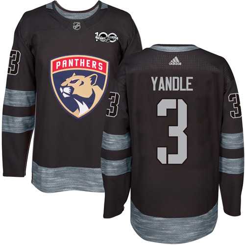 Men's Adidas Florida Panthers #3 Keith Yandle Black 1917-2017 100th Anniversary Stitched NHL Jersey