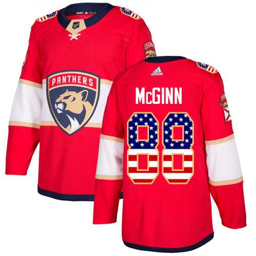 Men's Adidas Florida Panthers #88 Jamie McGinn Red Home Authentic USA Flag Stitched NHL Jersey