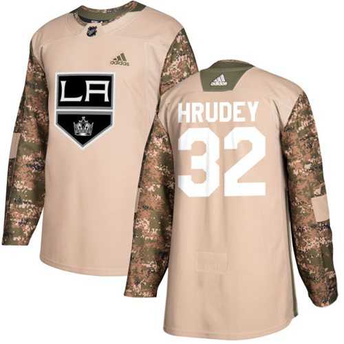 Men's Adidas Los Angeles Kings #32 Kelly Hrudey Camo Authentic 2017 Veterans Day Stitched NHL Jersey