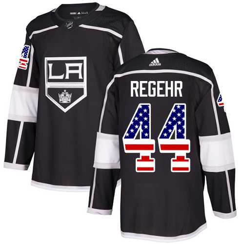 Men's Adidas Los Angeles Kings #44 Robyn Regehr Black Home Authentic USA Flag Stitched NHL Jersey