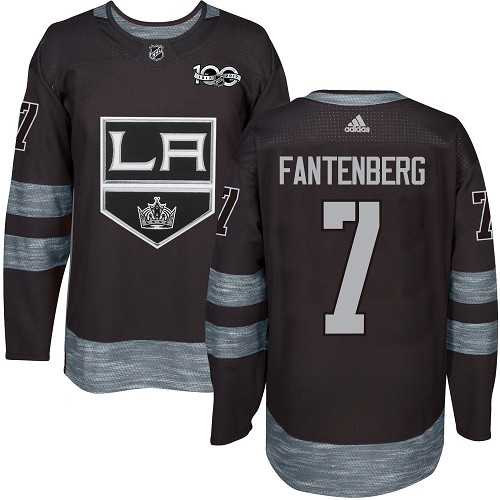 Men's Adidas Los Angeles Kings #7 Oscar Fantenberg Black 1917-2017 100th Anniversary Stitched NHL Jersey