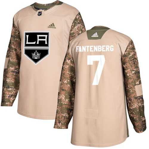 Men's Adidas Los Angeles Kings #7 Oscar Fantenberg Camo Authentic 2017 Veterans Day Stitched NHL Jersey