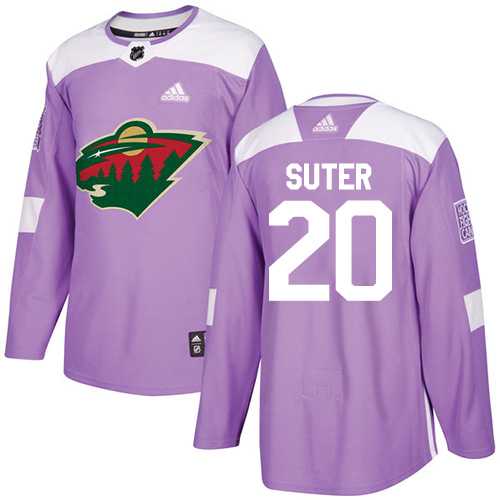 Men's Adidas Minnesota Wild #20 Ryan Suter Purple Authentic Fights Cancer Stitched NHL
