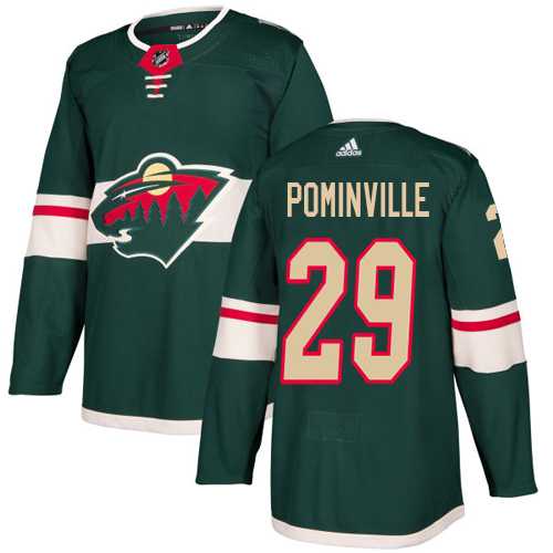 Men's Adidas Minnesota Wild #29 Jason Pominville Green Home Authentic Stitched NHL Jersey