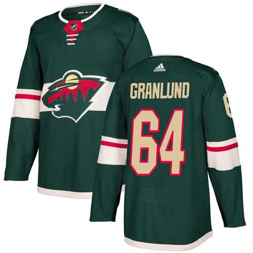 Men's Adidas Minnesota Wild #64 Mikael Granlund Green Home Authentic Stitched NHL Jersey