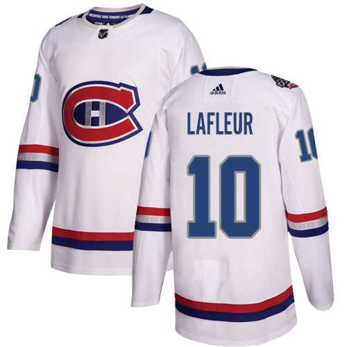 Men's Adidas Montreal Canadiens #10 Guy Lafleur White Authentic 2017 100 Classic Stitched NHL Jersey