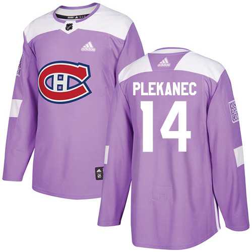 Men's Adidas Montreal Canadiens #14 Tomas Plekanec Purple Authentic Fights Cancer Stitched NHL