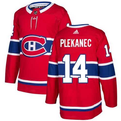 Men's Adidas Montreal Canadiens #14 Tomas Plekanec Red Home Authentic Stitched NHL Jersey