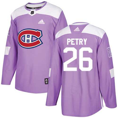 Men's Adidas Montreal Canadiens #26 Jeff Petry Purple Authentic Fights Cancer Stitched NHL