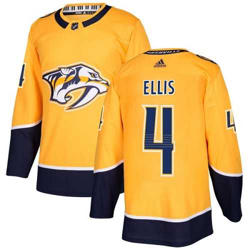 Men's Adidas Nashville Predators #4 Ryan Ellis Yellow Home Authentic Stitched NHL Jersey
