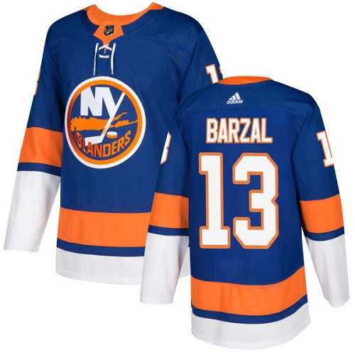 Men's Adidas New York Islanders #13 Mathew Barzal Royal Blue Home Authentic Stitched NHL Jersey