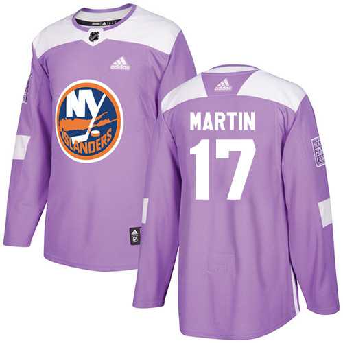 Men's Adidas New York Islanders #17 Matt Martin Purple Authentic Fights Cancer Stitched NHL Jersey