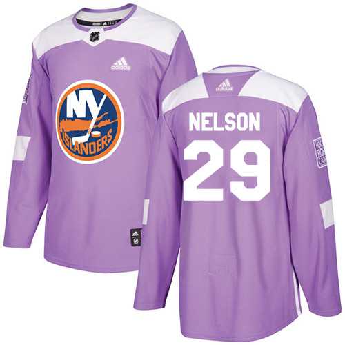 Men's Adidas New York Islanders #29 Brock Nelson Purple Authentic Fights Cancer Stitched NHL Jersey