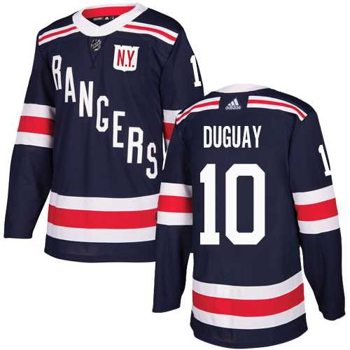 Men's Adidas New York Rangers #10 Ron Duguay Navy Blue Authentic 2018 Winter Classic Stitched NHL Jersey