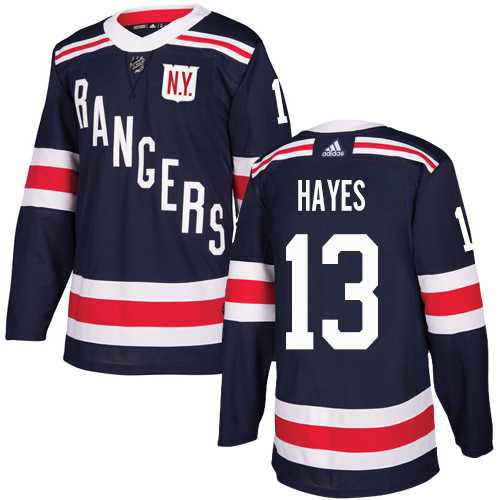 Men's Adidas New York Rangers #13 Kevin Hayes Navy Blue Authentic 2018 Winter Classic Stitched NHL Jersey