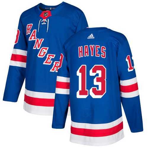 Men's Adidas New York Rangers #13 Kevin Hayes Royal Blue Home Authentic Stitched NHL Jersey