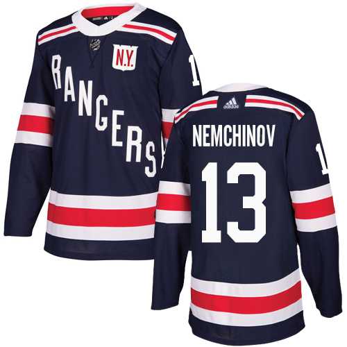 Men's Adidas New York Rangers #13 Sergei Nemchinov Navy Blue Authentic 2018 Winter Classic Stitched NHL Jersey