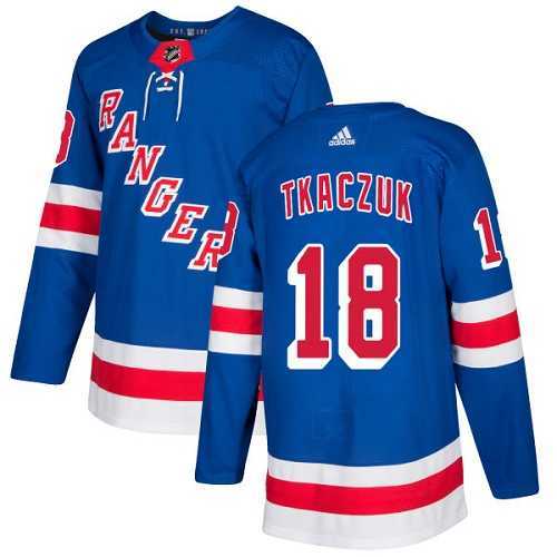 Men's Adidas New York Rangers #18 Walt Tkaczuk Royal Blue Home Authentic Stitched NHL Jersey