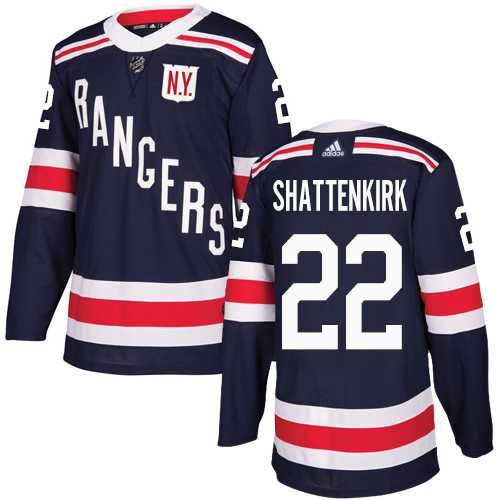 Men's Adidas New York Rangers #22 Kevin Shattenkirk Navy Blue Authentic 2018 Winter Classic Stitched NHL Jersey