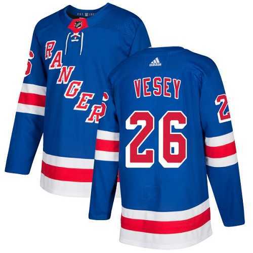 Men's Adidas New York Rangers #26 Jimmy Vesey Royal Blue Home Authentic Stitched NHL Jersey