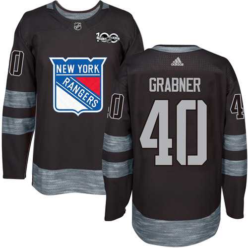Men's Adidas New York Rangers #40 Michael Grabner Black 1917-2017 100th Anniversary Stitched NHL Jersey