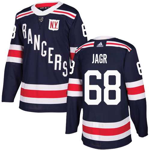 Men's Adidas New York Rangers #68 Jaromir Jagr Navy Blue Authentic 2018 Winter Classic Stitched NHL Jersey