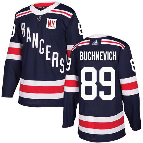 Men's Adidas New York Rangers #89 Pavel Buchnevich Navy Blue Authentic 2018 Winter Classic Stitched NHL Jersey