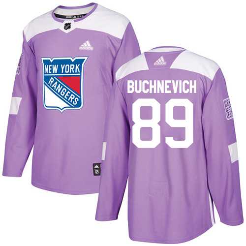 Men's Adidas New York Rangers #89 Pavel Buchnevich Purple Authentic Fights Cancer Stitched NHL