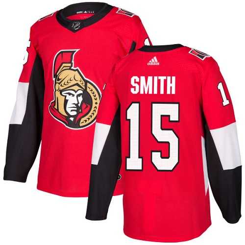 Men's Adidas Ottawa Senators #15 Zack Smith Red Home Authentic Stitched NHL Jersey