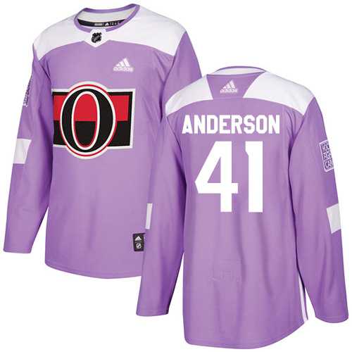 Men's Adidas Ottawa Senators #41 Craig Anderson Purple Authentic Fights Cancer Stitched NHL