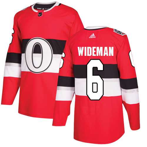 Men's Adidas Ottawa Senators #6 Chris Wideman Red Authentic 2017 100 Classic Stitched NHL Jersey