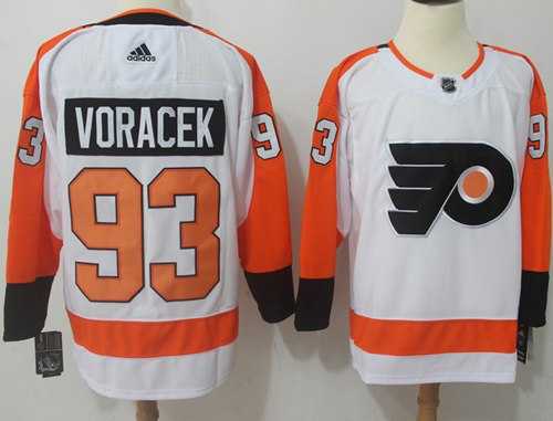 Men's Adidas Philadelphia Flyers #93 Jakub Voracek White Road Authentic Stitched NHL Jersey