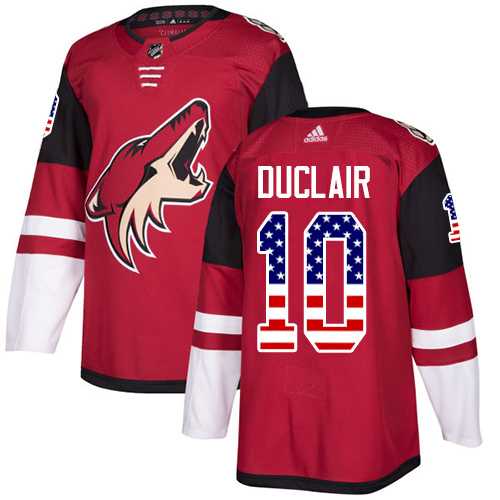Men's Adidas Phoenix Coyotes #10 Anthony Duclair Maroon Home Authentic USA Flag Stitched NHL Jersey