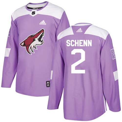 Men's Adidas Phoenix Coyotes #2 Luke Schenn Purple Authentic Fights Cancer Stitched NHL