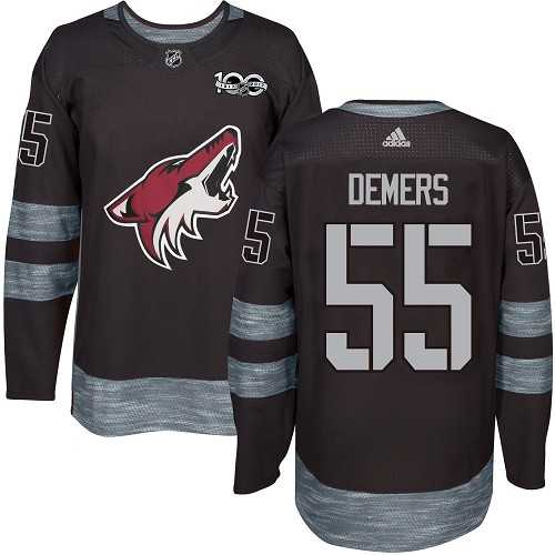 Men's Adidas Phoenix Coyotes #55 Jason Demers Black 1917-2017 100th Anniversary Stitched NHL Jersey