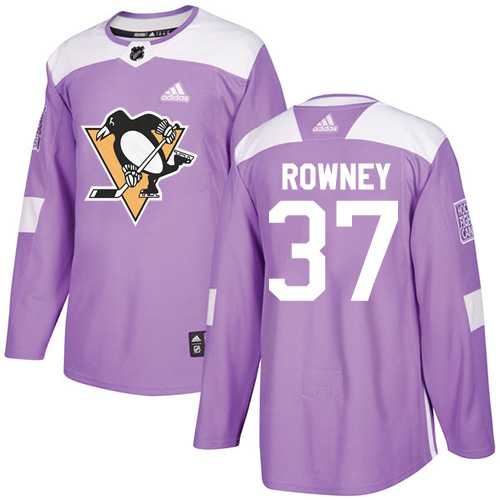 Men's Adidas Pittsburgh Penguins #37 Carter Rowney Purple Authentic Fights Cancer Stitched NHL