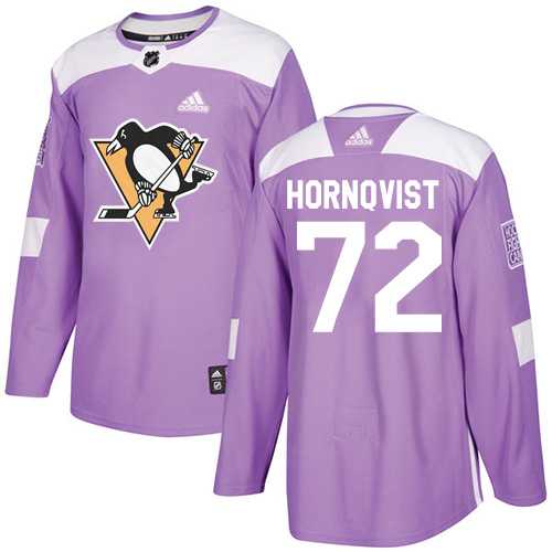 Men's Adidas Pittsburgh Penguins #72 Patric Hornqvist Purple Authentic Fights Cancer Stitched NHL