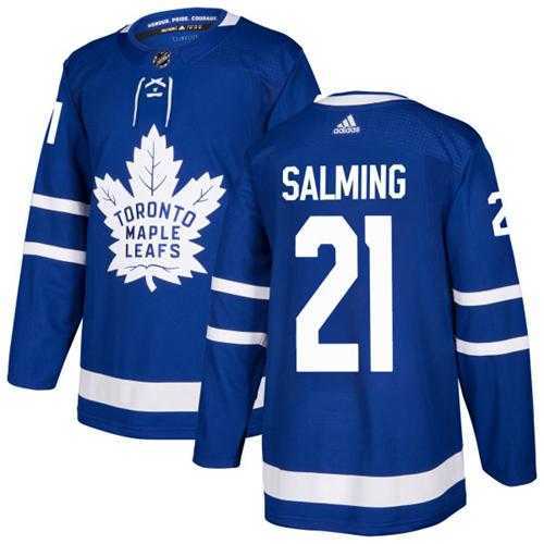 Men's Adidas Toronto Maple Leafs #21 Borje Salming Blue Home Authentic Stitched NHL Jersey