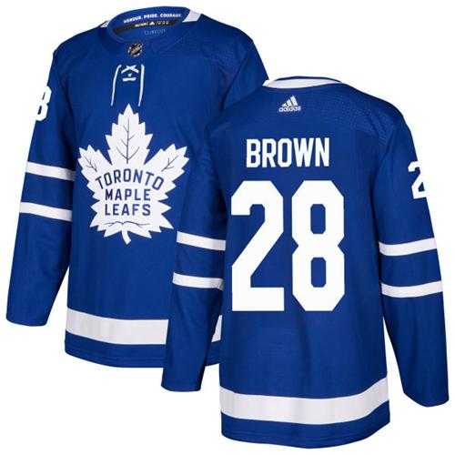 Men's Adidas Toronto Maple Leafs #28 Connor Brown Blue Home Authentic Stitched NHL Jersey