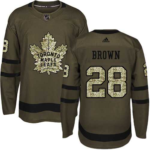 Men's Adidas Toronto Maple Leafs #28 Connor Brown Green Salute to Service Stitched NHL
