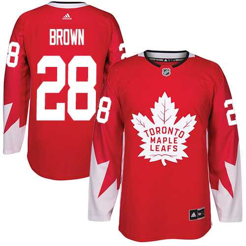 Men's Adidas Toronto Maple Leafs #28 Connor Brown Red Team Canada Authentic Stitched NHL