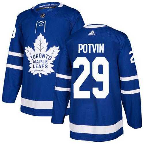 Men's Adidas Toronto Maple Leafs #29 Felix Potvin Blue Home Authentic Stitched NHL Jersey