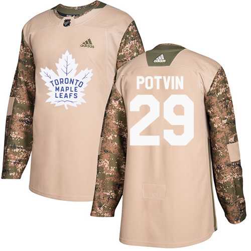 Men's Adidas Toronto Maple Leafs #29 Felix Potvin Camo Authentic 2017 Veterans Day Stitched NHL Jersey